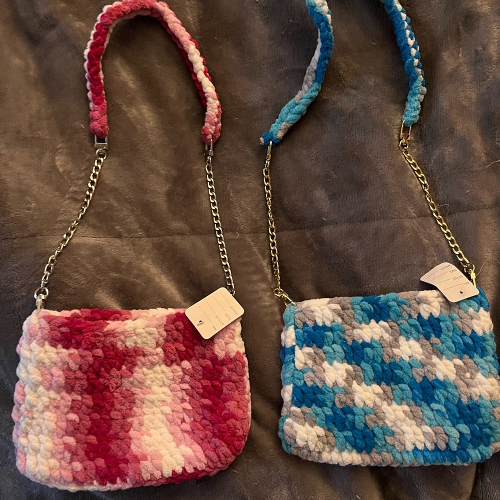 Kids Plush Braided Chain Bag